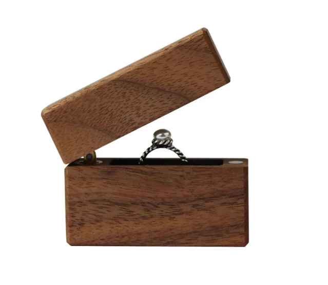 Оптовая продажа, Маленькая деревянная коробка, Подарочная коробка, кольцевая коробка