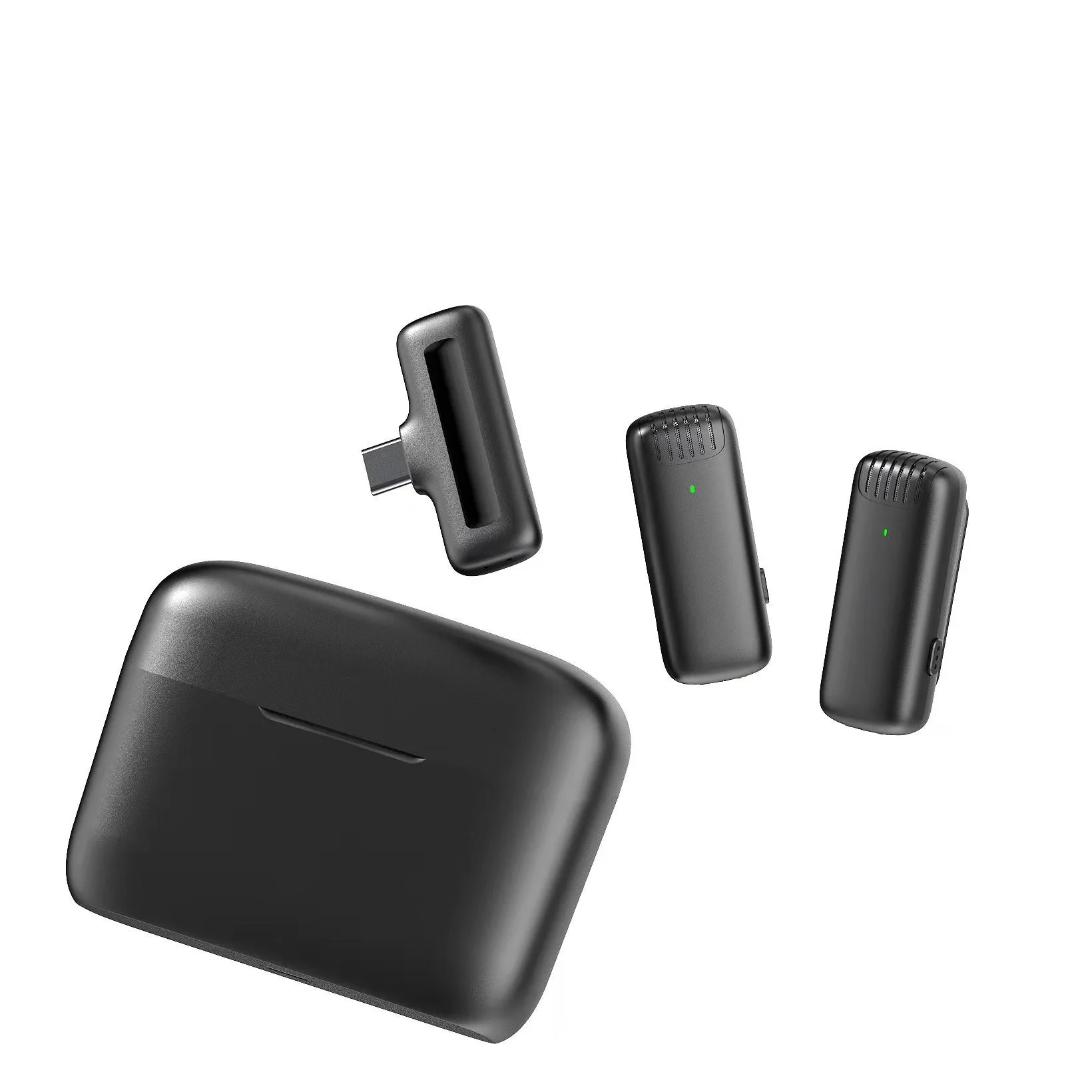 Мини-петличный микрофон с зажимом для прямой трансляции, беспроводной микрофон для мобильного телефона с шумоподавлением, беспроводной лавалье-микрофон с зарядным чехлом