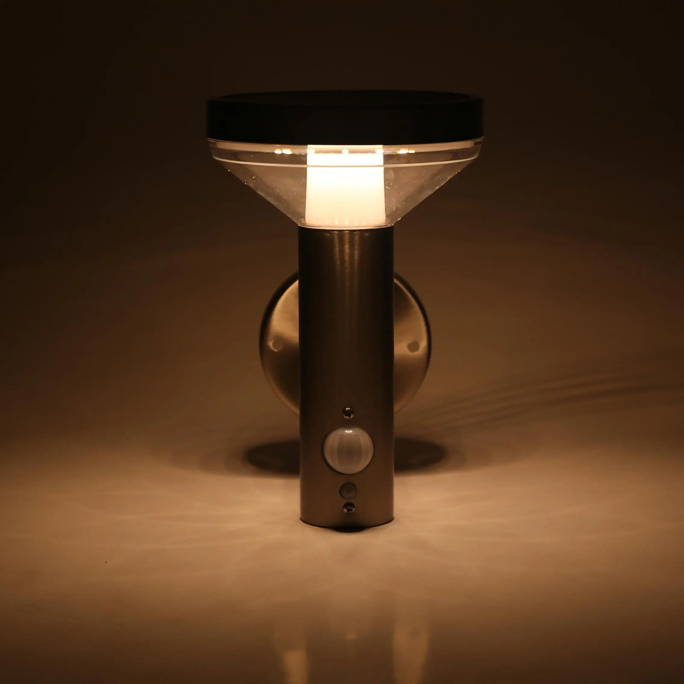 Stainless steel triangle shape waterproof motion sensor outdoor modern wall light solar light