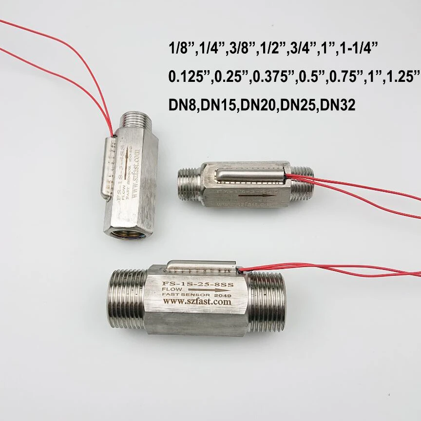 1/4 inch Stainless Steel SUS304 Low Water Flow Switch/Air Flow Switch Sensor FS-2S