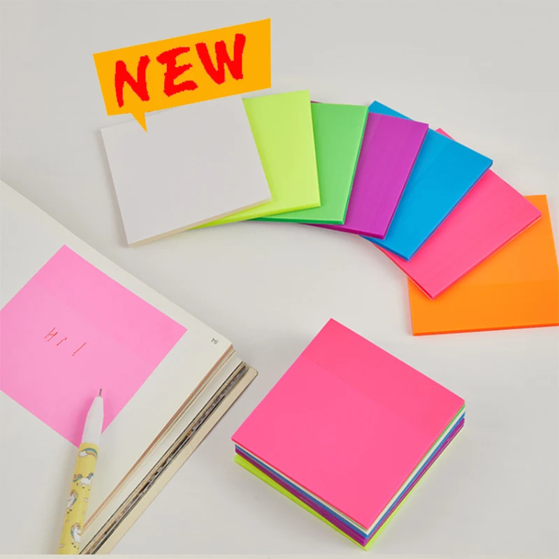 Custom LOW MOQ 2024 colorful PET sticky index markers transparent sticky notes strips for student office school supplies memo pads