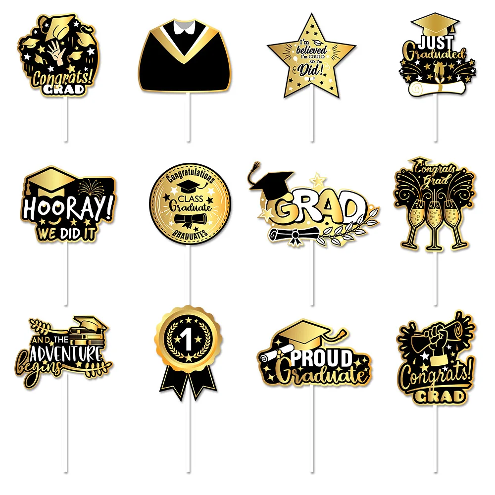 Graduation Season New 2024 Graduation Ceremony Baking Cake Plugin Party Paper Cupcake Topper Decoration