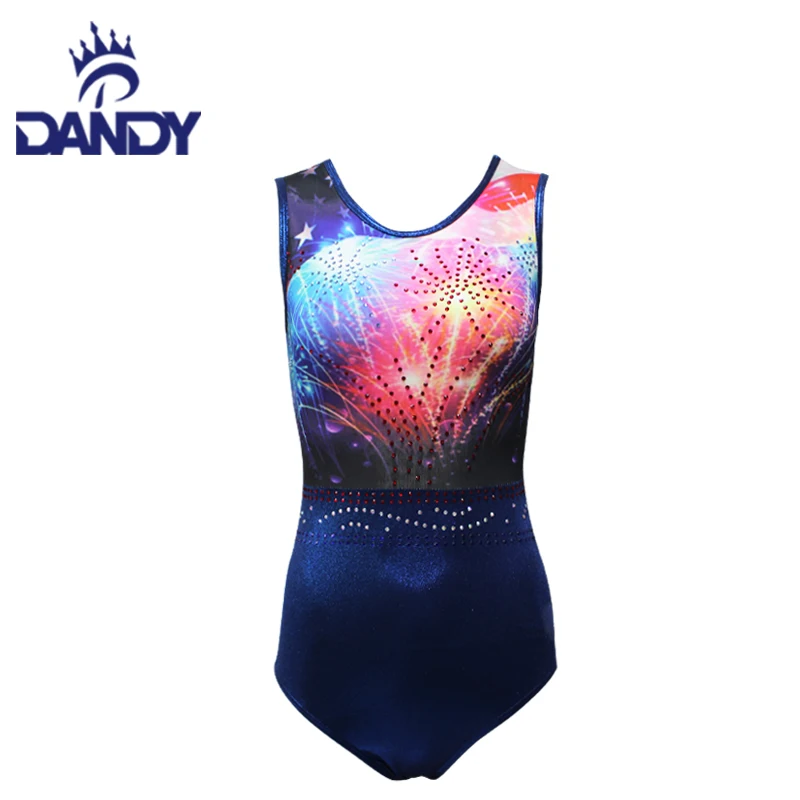 Customized Baby Sleeveless Dance Wear Woman Gymnastics Competition Black Leotards Performance Wear Kids Bodysuit Leotard