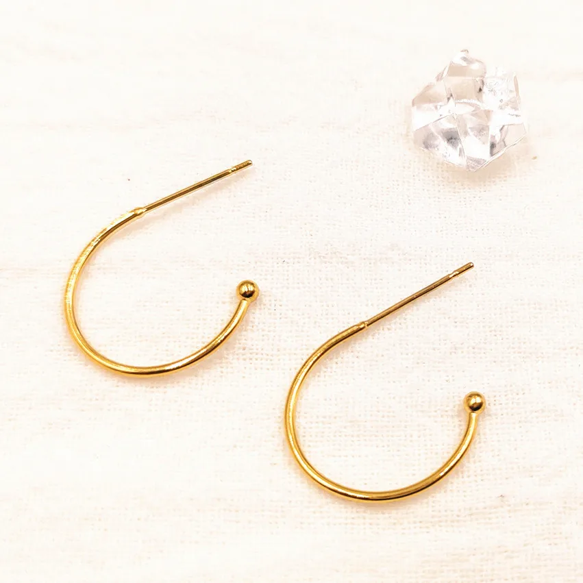 fashion stainless steel jewelry findings earring  hook nature pearl,18k gold IP vacuum plating ,DIY jewelry Accessories
