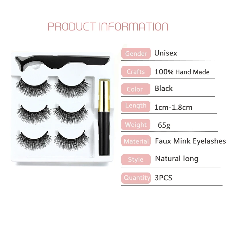 Оптовая продажа, ресницы Meiya из норки, накладные магнитные ресницы, 3D Магнитные ресницы ручной работы с 3 магнитами, накладные ресницы