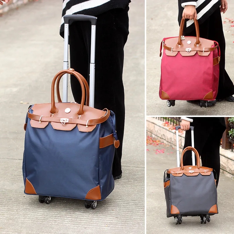 Pu Oxford Backpacks Trolly Clothing Bag Suitcases And Bags Cabin Luggage Trolley Case Luggage, Bags & Cases