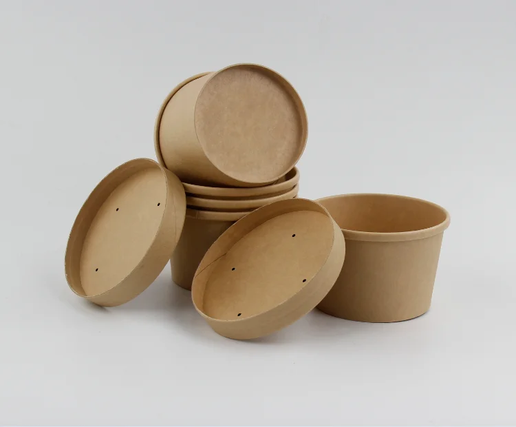8oz kraft paper soup cup take-away packing cup food container for restaurant cafe shop takeaway packaging use