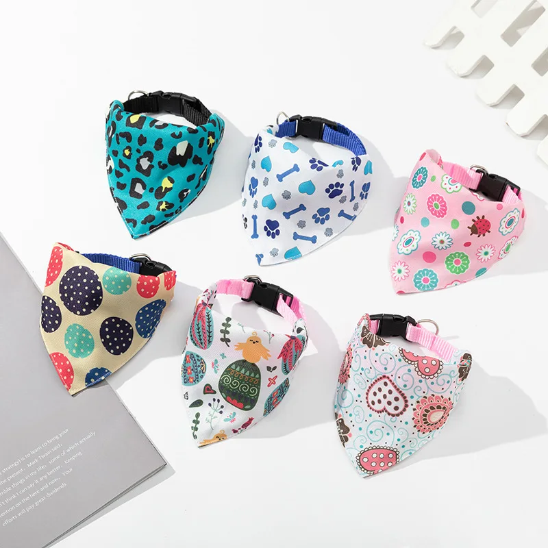 Pet Clothes Dogs Accessories Factory Price Party Decoration Dog Cat Bandanas Fashion Prints Collar Bandana Bows Bibs Wholesale