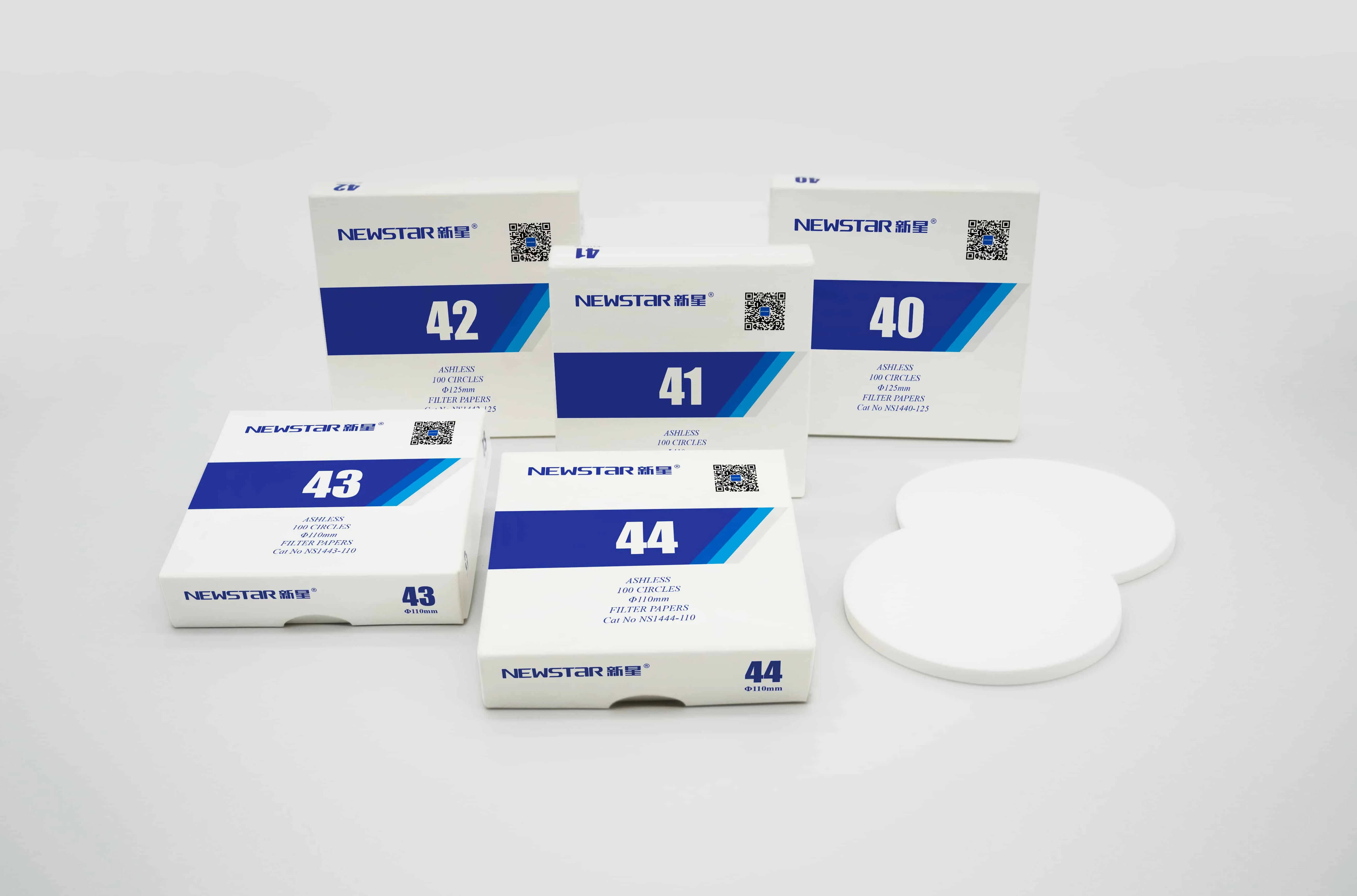 NEWSTAR  Ashless Filter Paper for Inorganic Analysis Medium-fast Speed Quantitative Filter Paper Grade 43 for lab funnel use