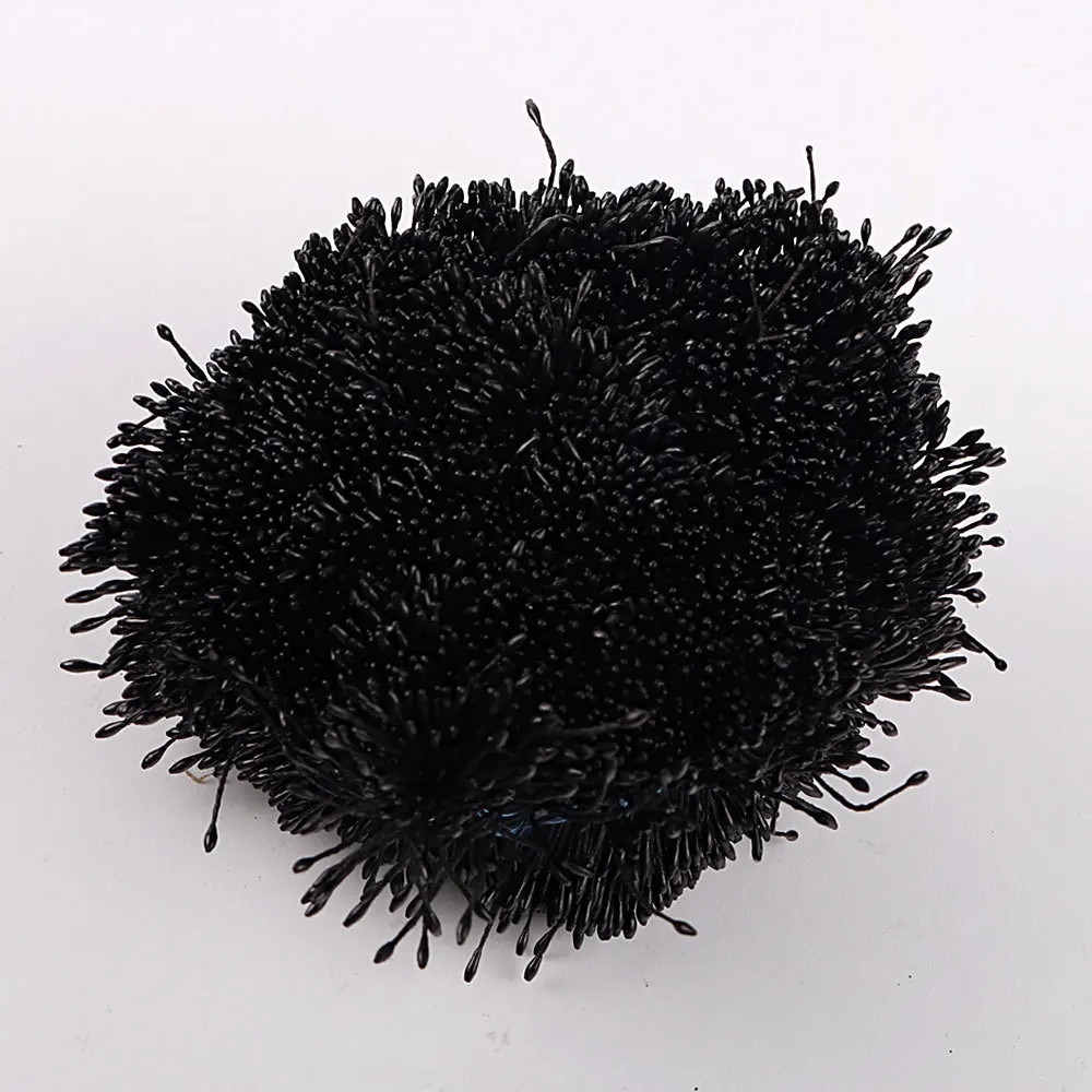 576pcs 1mm Gypsum and Cotton Cord Double Heads Stamen Pistil Cake Decorative Artificial Pearl Flower Stamen