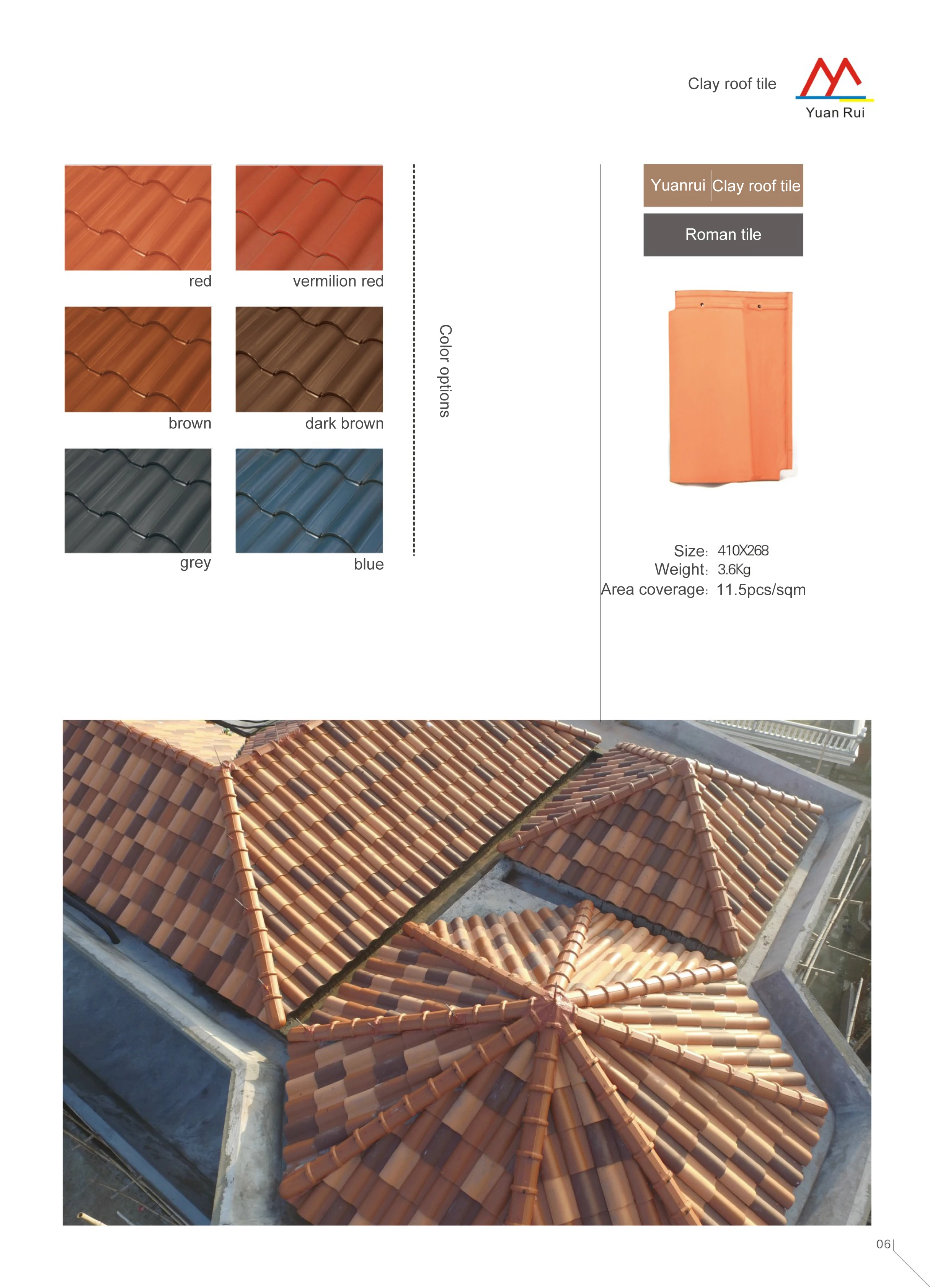 Made in China Classic Cheap Price Factory  Roman Clay Roofing Tiles