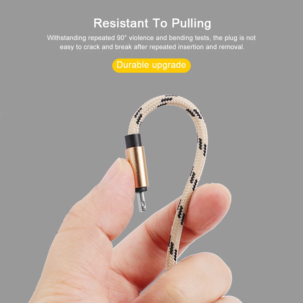 3 in 1 USB Cable IOS Android Smart Phone Travel Phone Cable 1200MM 2.4A Mobile Phone Fast Charging Braided Cable with Box