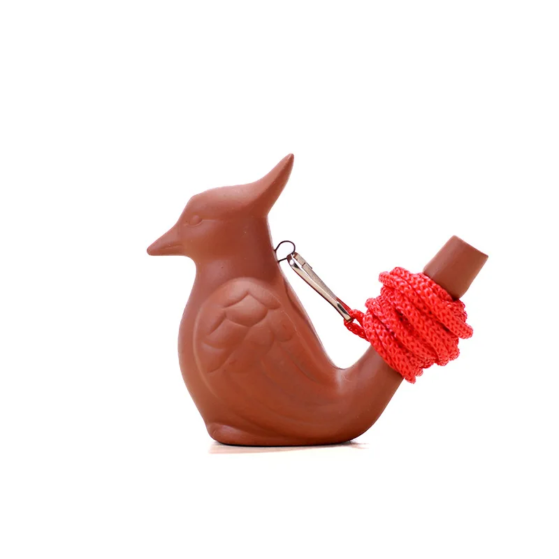 Factory Directly Clay Bird Water Whistle With Lanyard Cute Whistle Children Toys