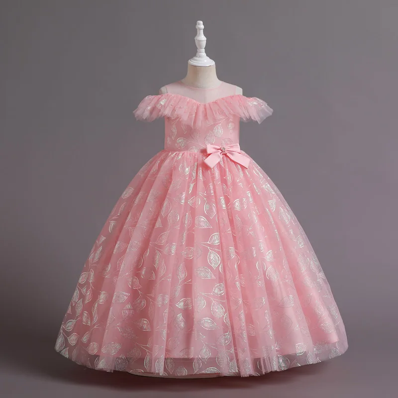 Fashion Kids Clothing Sunflower Baby Girls Wedding Dresses Birthday Party FOR 5-10YEARS Y007