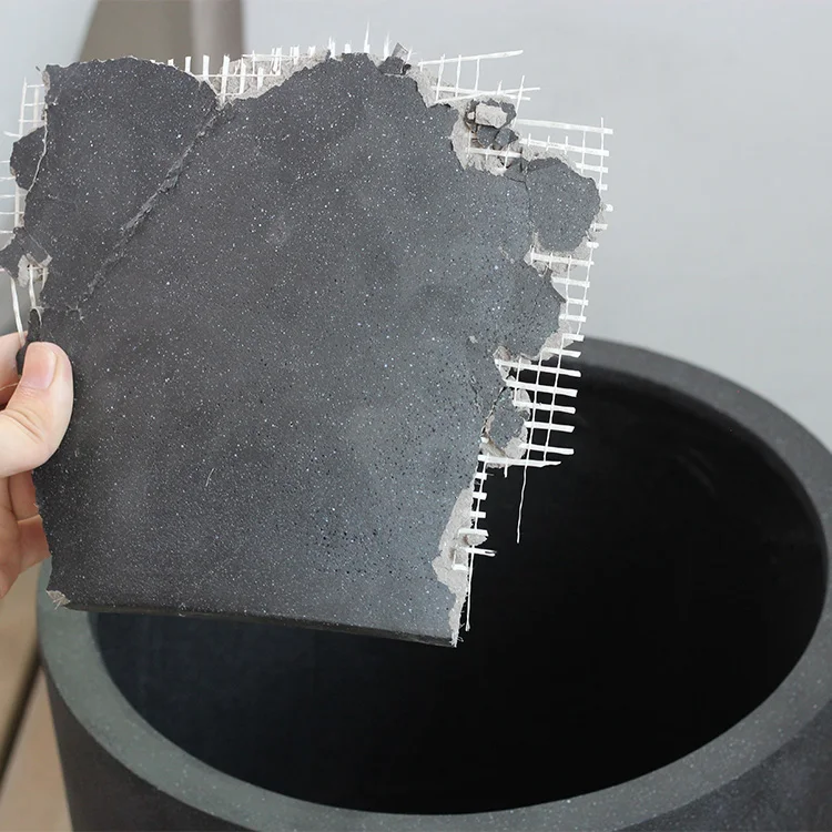 Modern black home decor living room large ceramic cement planter indoor concrete flower pot with drainage hole