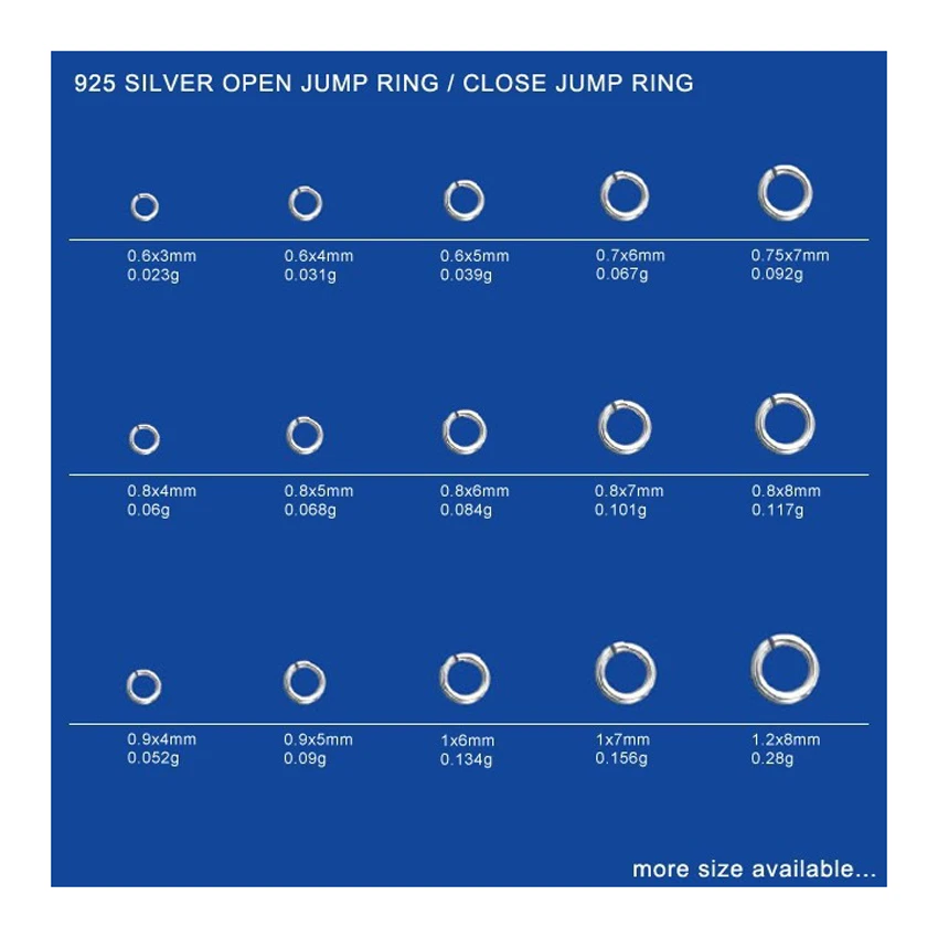 JSA0135 Silver Finding High Quality Cheap Prices Sterling Silver Open Close Jump Rings for Jewelry Making