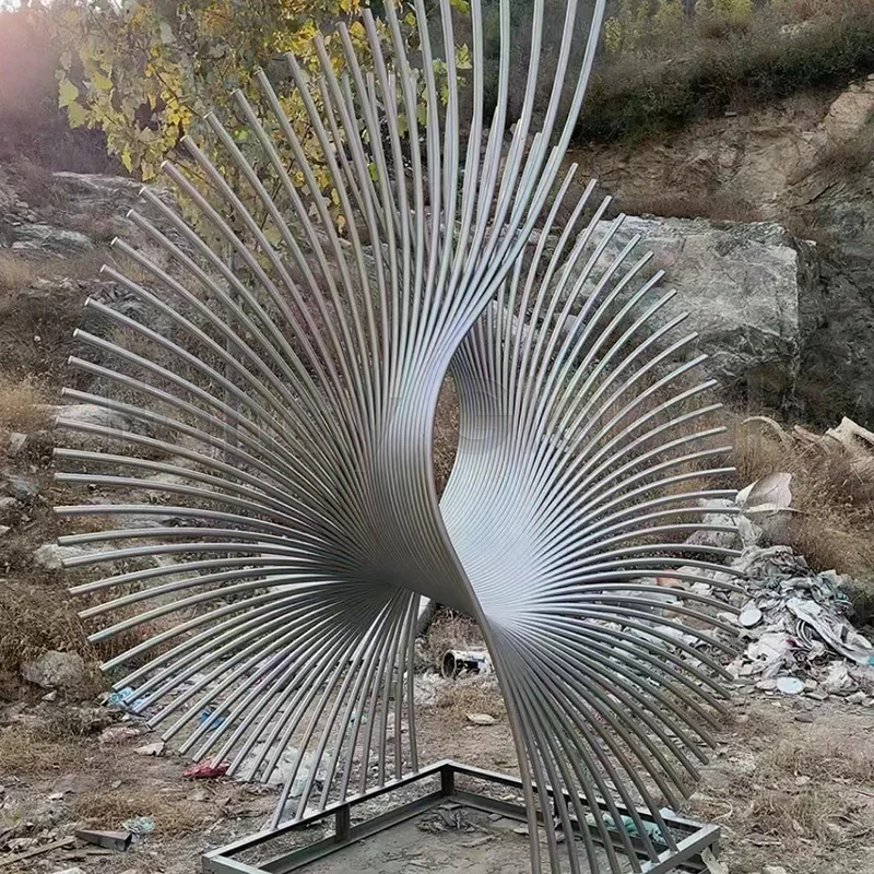 High Quality Custom Stainless Steel Abstract Wind Sculpture Metal Statue For Outdoor Decoration