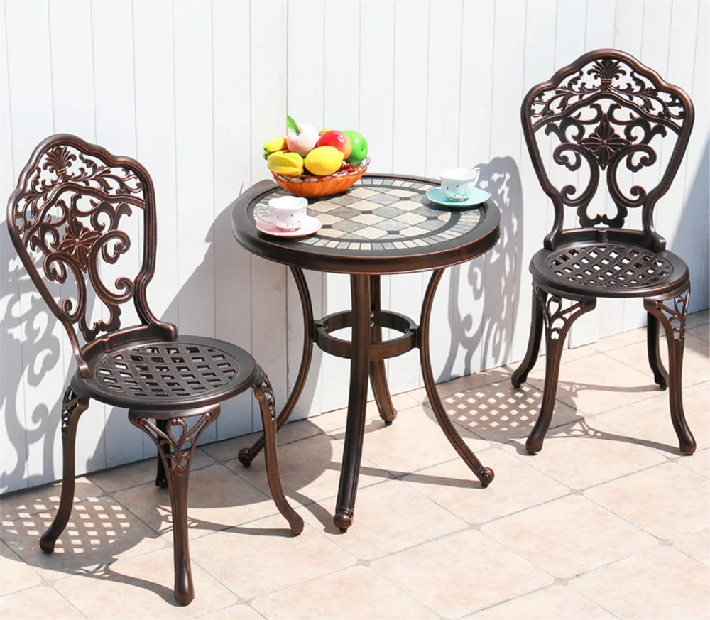 Balcony outdoor patio garden furniture Hot selling table set leisure aluminum table and chairs garden set outdoor furniture