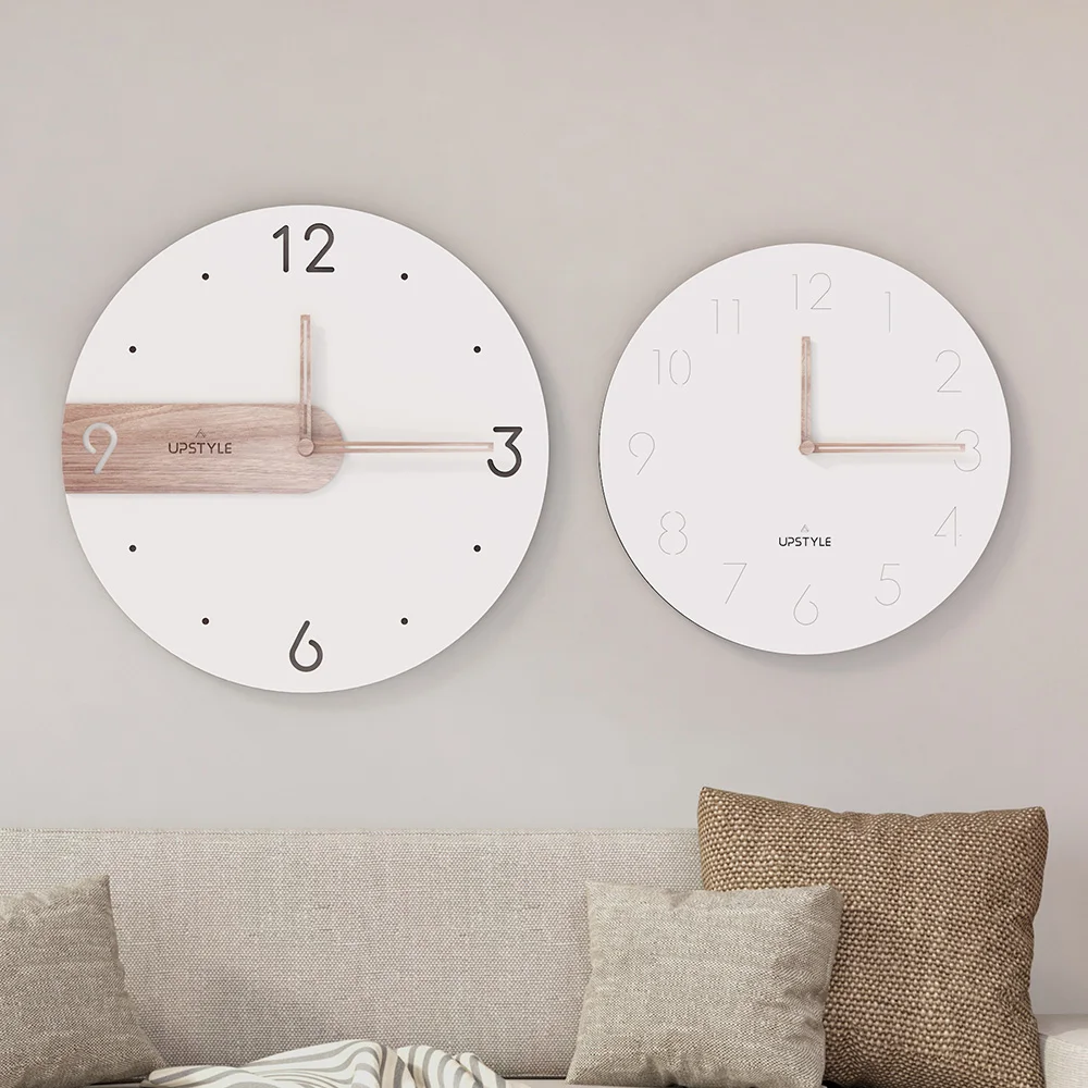 Custom European Retro Vintage Decorative 14 Inch Mdf Circular Wooden Wall Clock By Battery Operate