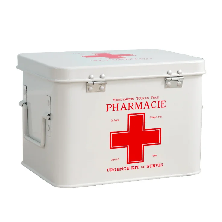 Household metal products home living room iron medicine cabinet storage custom logo first aid kit oem odm pill box