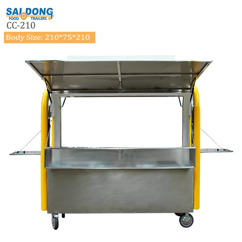 Top Quality Mobile food vending cart hand push cart design