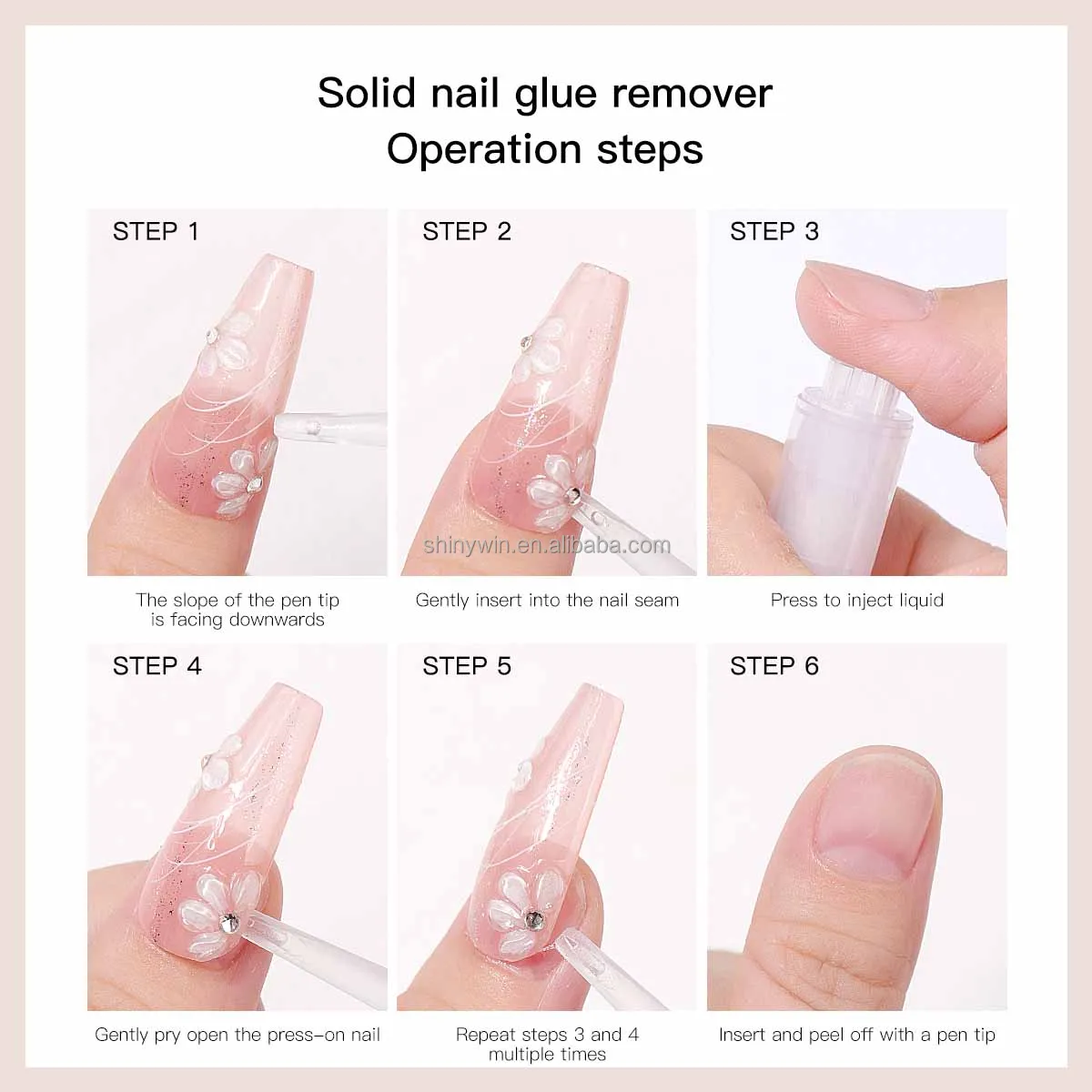 Custom Logo Quickly 3ml Nail Glue Easy Removal Press Type Pen Design Liquid Press On Nail Remover for Nail Tips Acrylic Adhesive