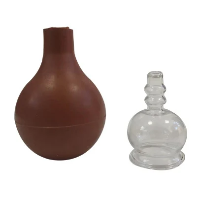 Hot Selling Face Glass Cupping Vacuum Cupping with Rubber Ball Hijab Jars AntiCellulite Suction Cups