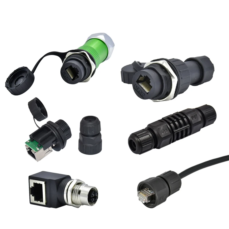 wholesale IP68 Waterproof Rj45 Connectors Cable Male Female Assembly Panel Ethernet Wire Rj45 Connector