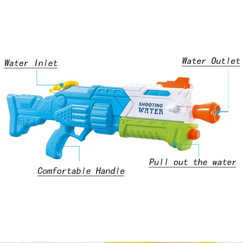2021 New Design 100% PP Children Pull-out High-pressure Water Gun for Summer Outdoor Water Battle