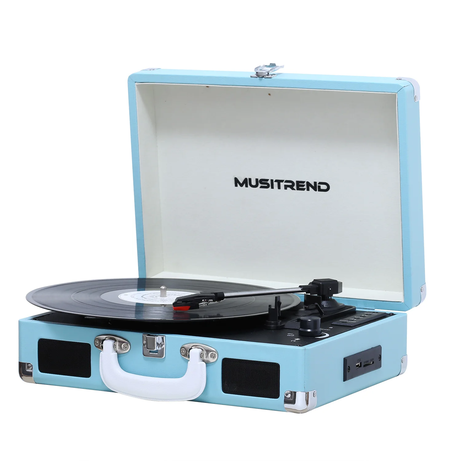 3 Speeds Modern Wireless Stereo Speakers wireless Transmitter Dust Cover Gramophone LP Turntable Vinyl Record Player Phonograph