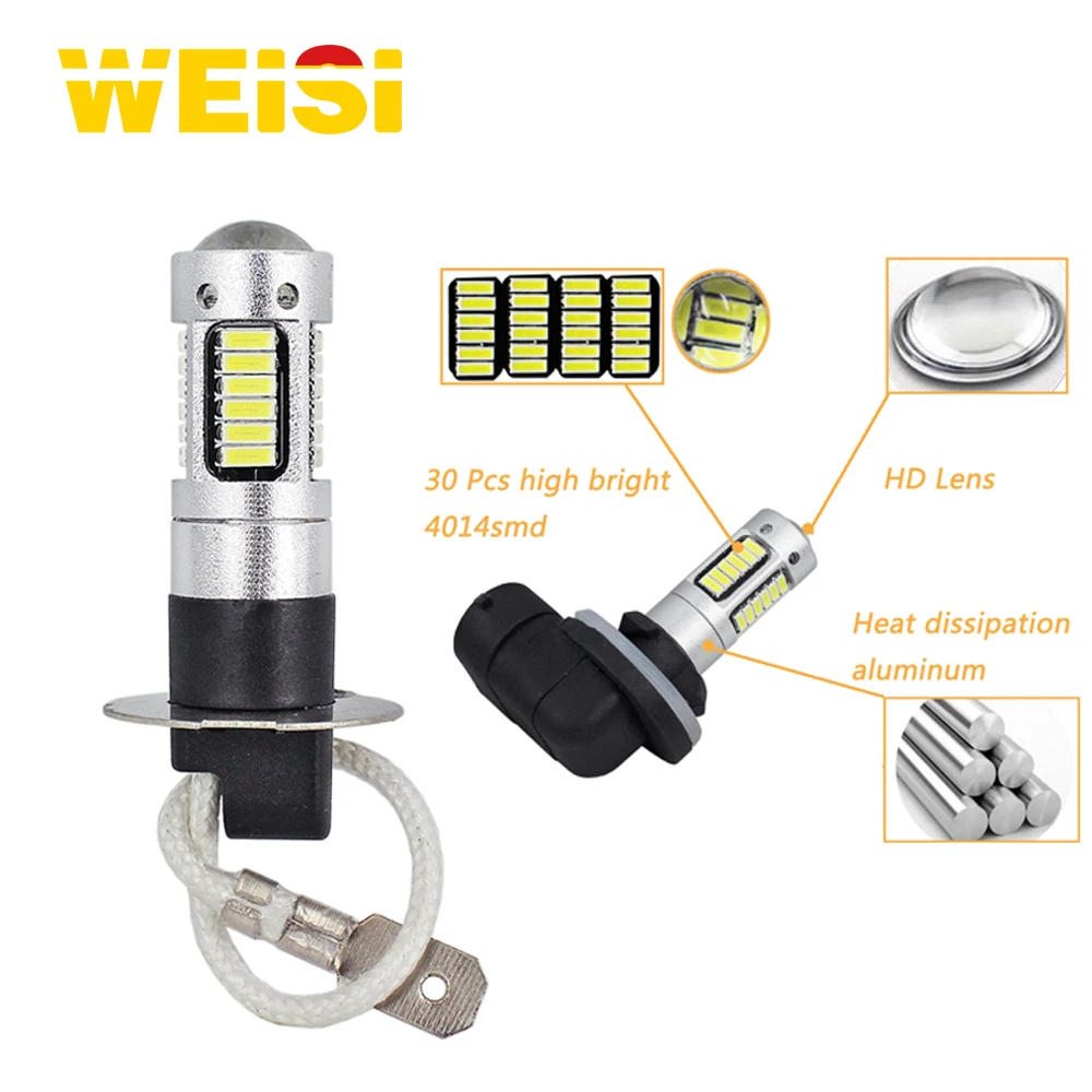 
Led fog light H1 H3 881 880 bulb 12V 4014 chip 30smd car headlight led drl fog light H3 H1 880 881 