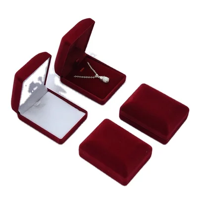 Hot Selling Luxury Jewelry Box Pendant Earrings Bracelet Ring Necklace Gift Boxes Cases Grey Wedding Velvet Jewelry Box