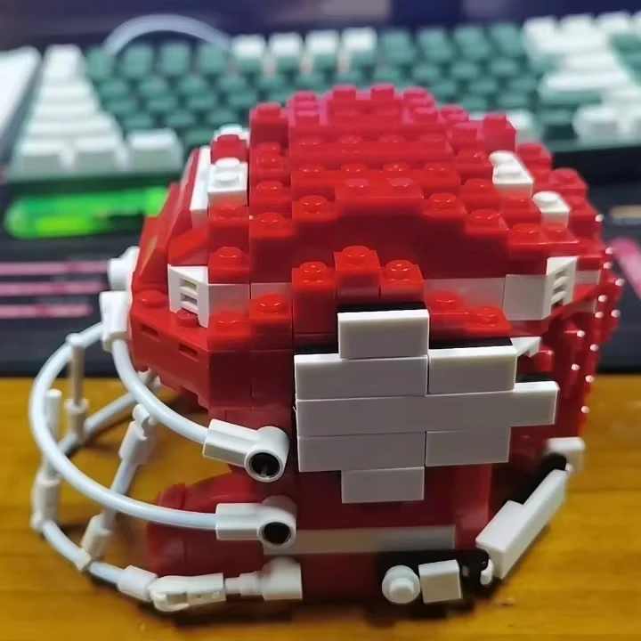 Jizai  New Design Rugby Helmet Bricks  Minnesota Vikings  3d Moc Football Helmet Custom Blocks