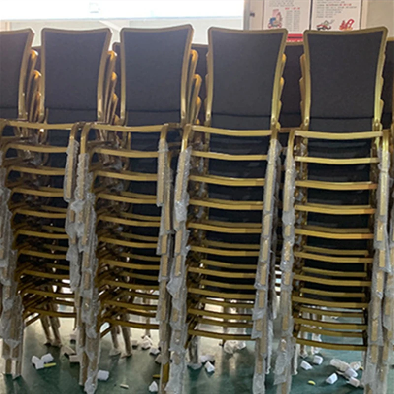 Wholesale Party Chaises de banquet Stackable Wedding Banquet Chair Gold Furniture Hall Hotel Chair for Events Banquet