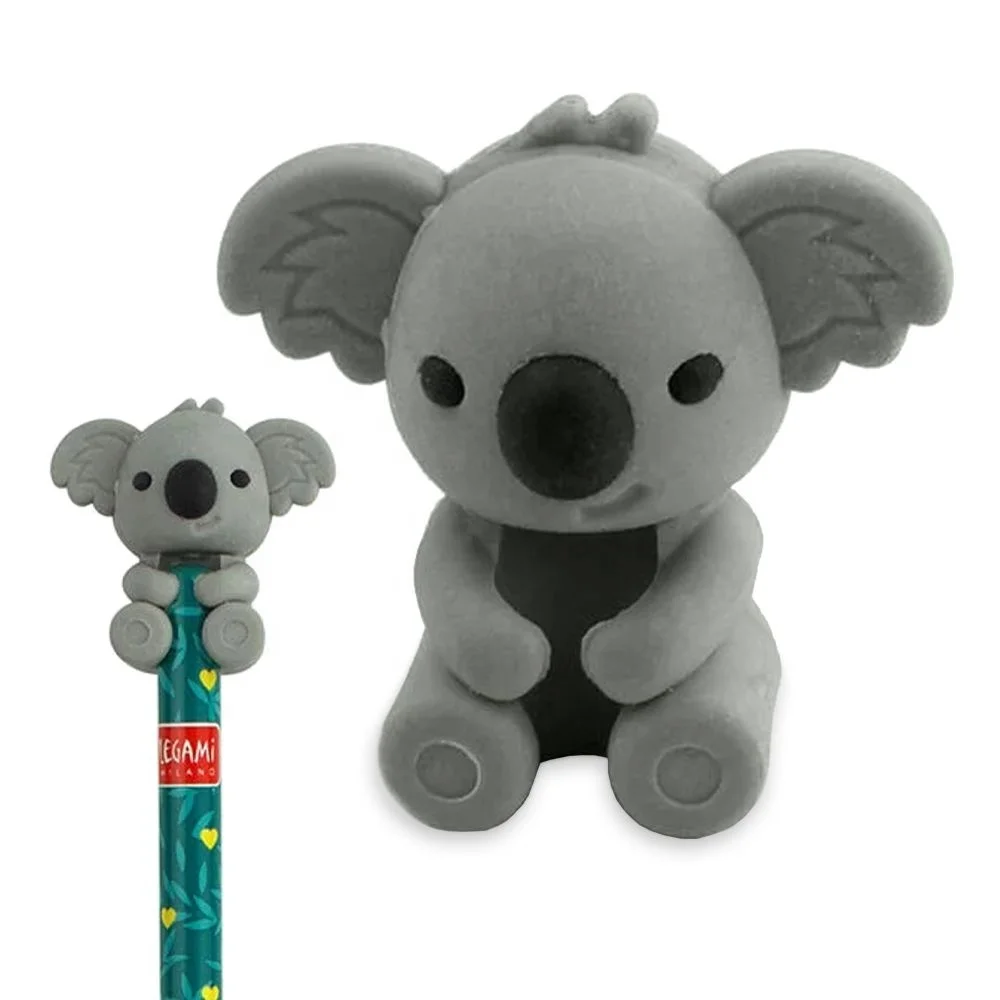 High Quality Plasticiser-free PVC Koala Pencil-Top Rubber Eraser RB007 Promotional Gifts Custom Koala Pencil Topper Rubber Erase
