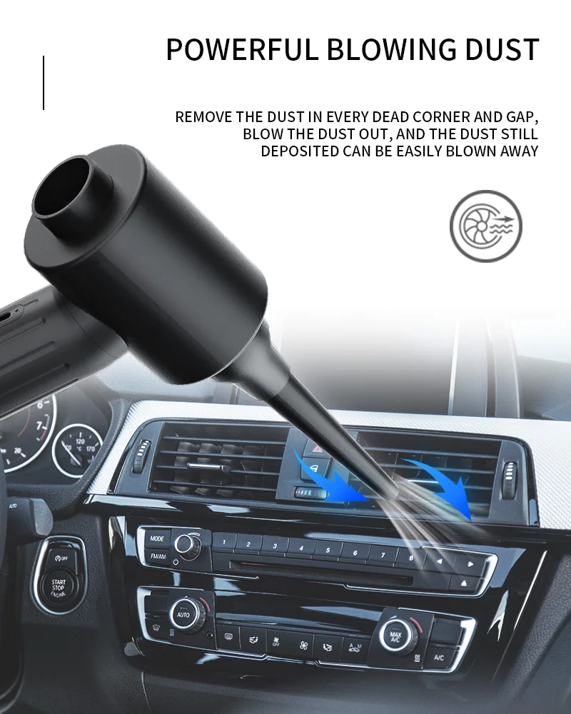 VC12A Vacuum Cleaner Rechargeable Air Duster Portable Cordless Electric