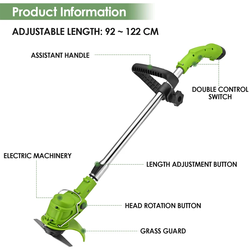 XIHAO Atv Cortacesped OEM 12V Rechargeable Wireless Set Electric Mower Lawn