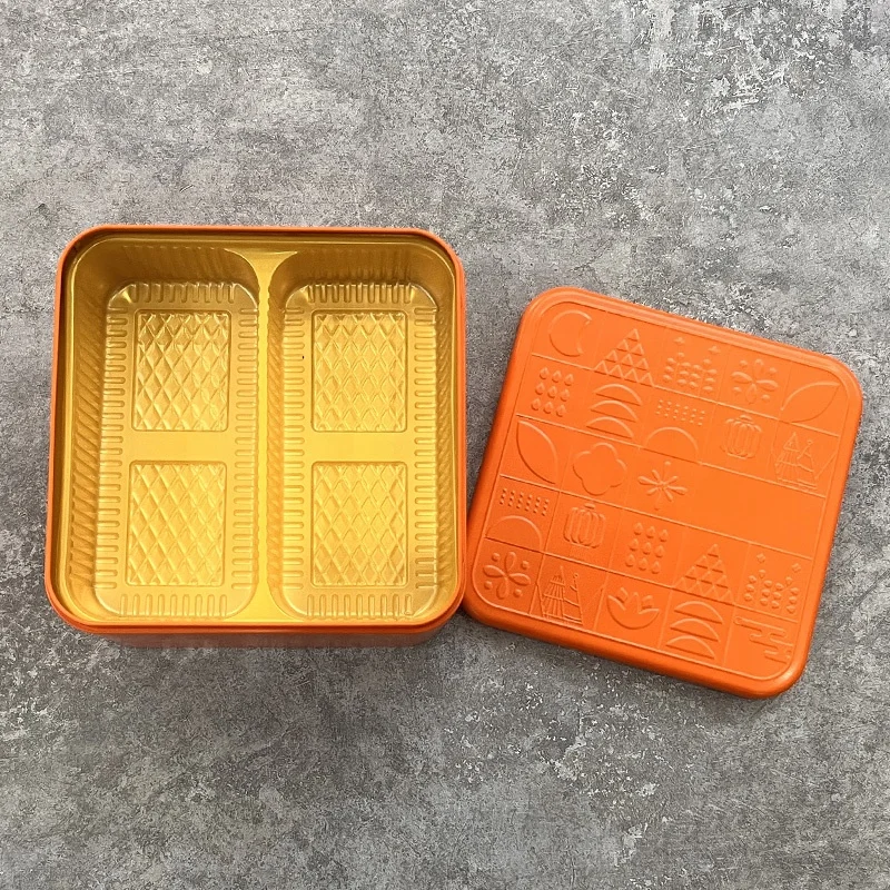 Black Red Orange Silver Blue Festival Holiday tinplate box for gift candy cookie mooncake Egg Yolk Pastry tin packaging box