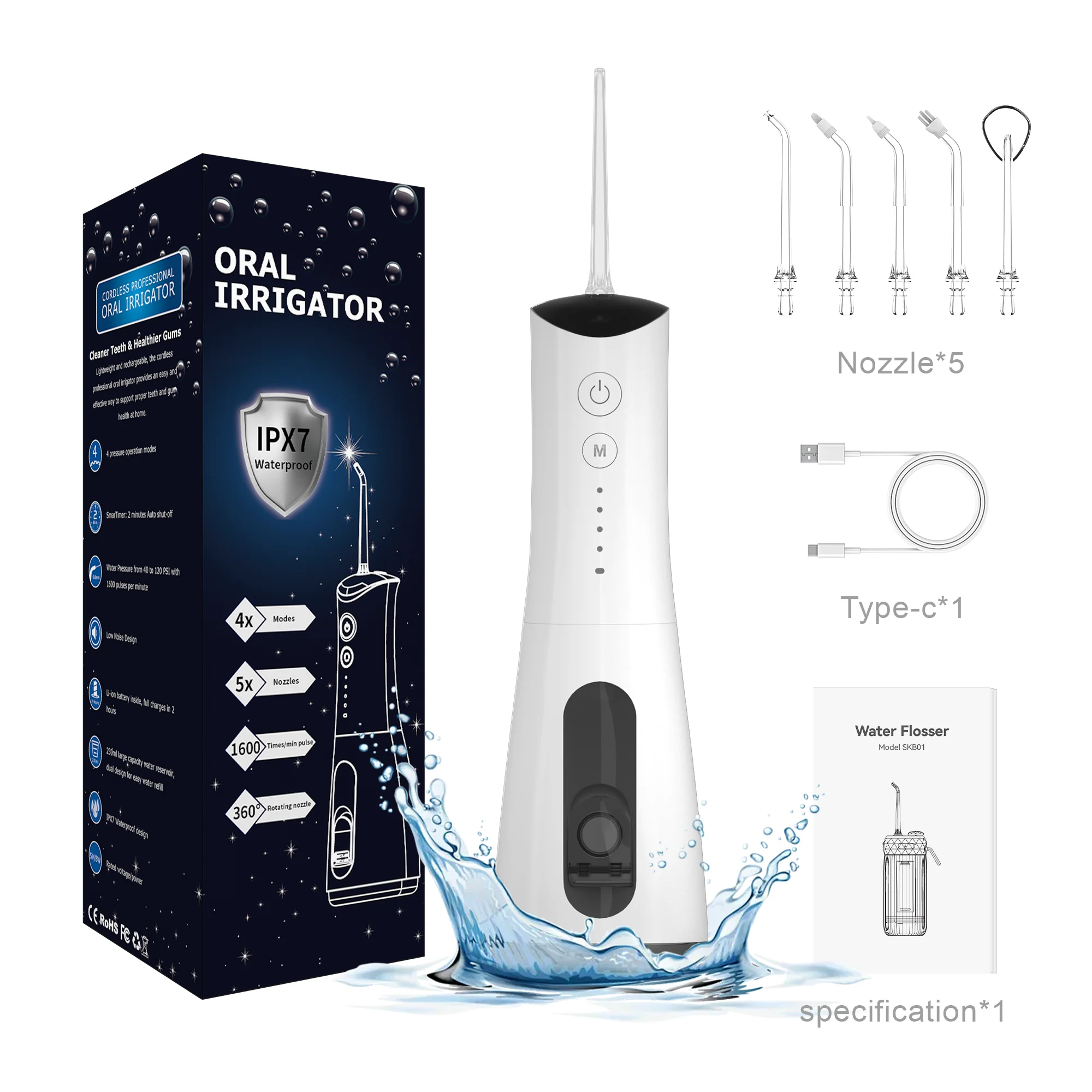 Most Selling Product In Siillk Oral Hygiene Dental Irrigator 300ml IPX7 Waterproof Rechargeable Cordless Portable Water Flosser