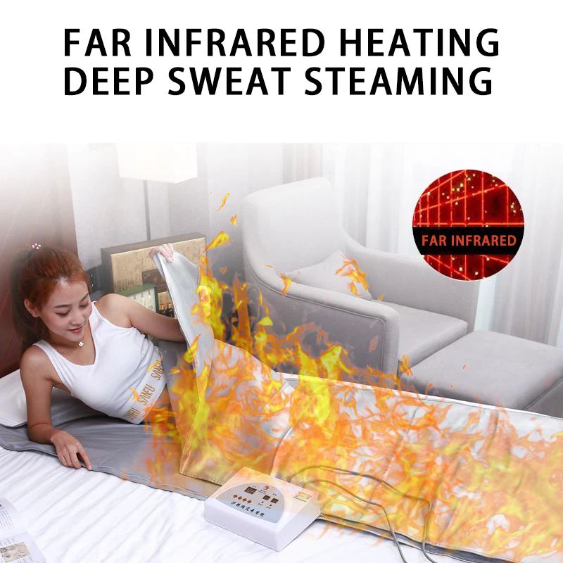 VKK Infrared Sauna Blanket 2 Zones Weight Loss Sauna Thermal Blanket with Remote Control