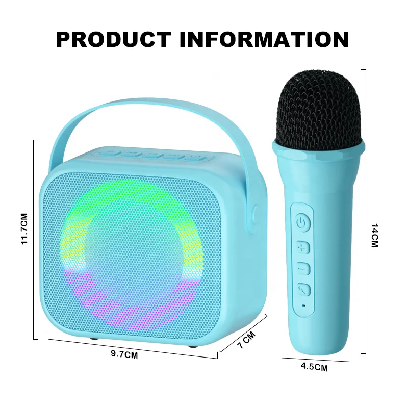 Portable Home family KTV Kids Children BT Music Gaming Speaker Mini Outdoor Wireless Karaoke Speaker with MIC and Bluetooth