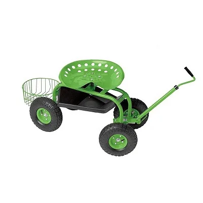 Adjustable 360 Degree Swivel Seat Garden Cart Rolling Work Seat Outdoor Lawn Yard Scooter for Planting