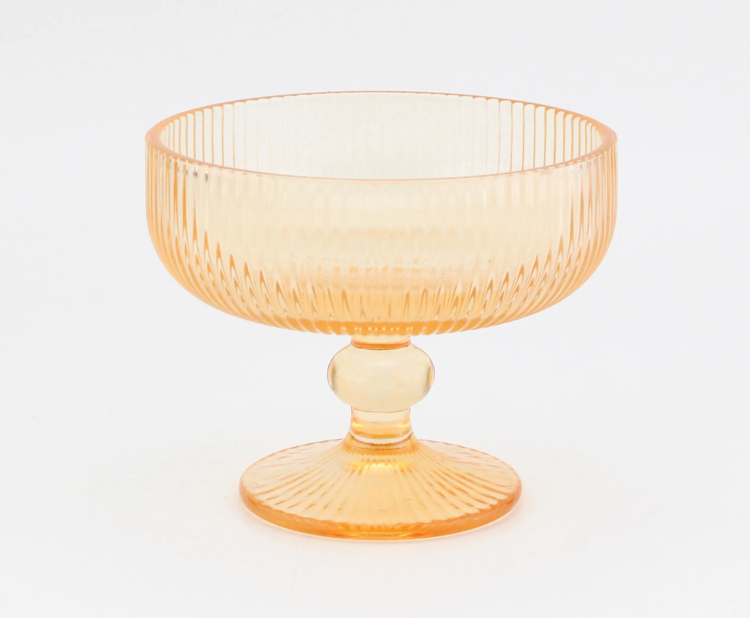 Hot sale 6 pcs 260ml color spaying plating solid color glass fruit bowl ice cream bowl with feet for wedding party fruit storage
