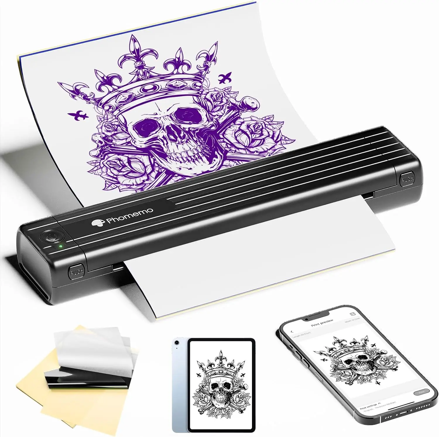 Tattoo Phomemo TP83 Blue Tooth Portable Temporary Tattoo Printer Transfer Copier Digital Wireless Letter Thermal Tattoo Printer