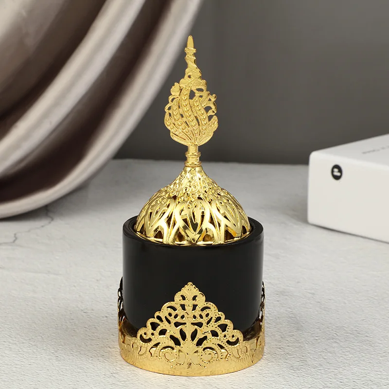 Luxury Hollow Portable Arabic Incense Burner Middle East Muslim Small Resin Craft Burner Incense Mubkhar Censer Ramadan Decor