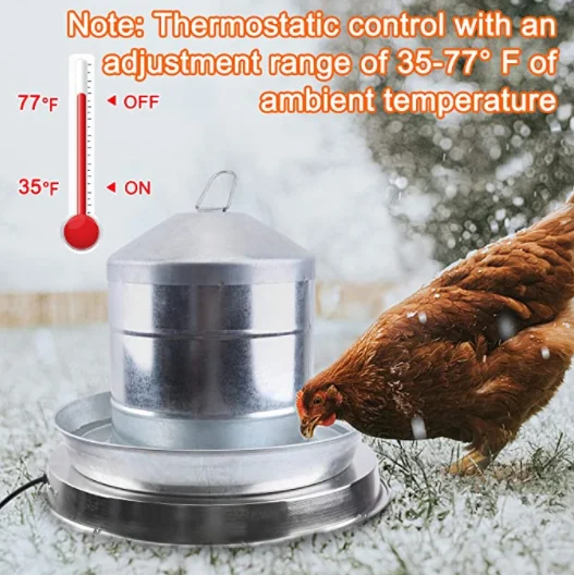 Poultry Waterer Heated Base Chicken Water Heater in Winter For Chicken Coop