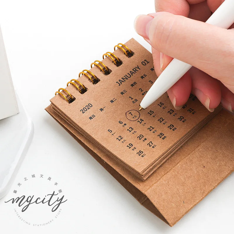 
 Расписание на новый год 2020, ежедневник, органайзер на годовую расписание, креативный простой стол, календарь из крафт-бумаги, мини-календарь на стол  