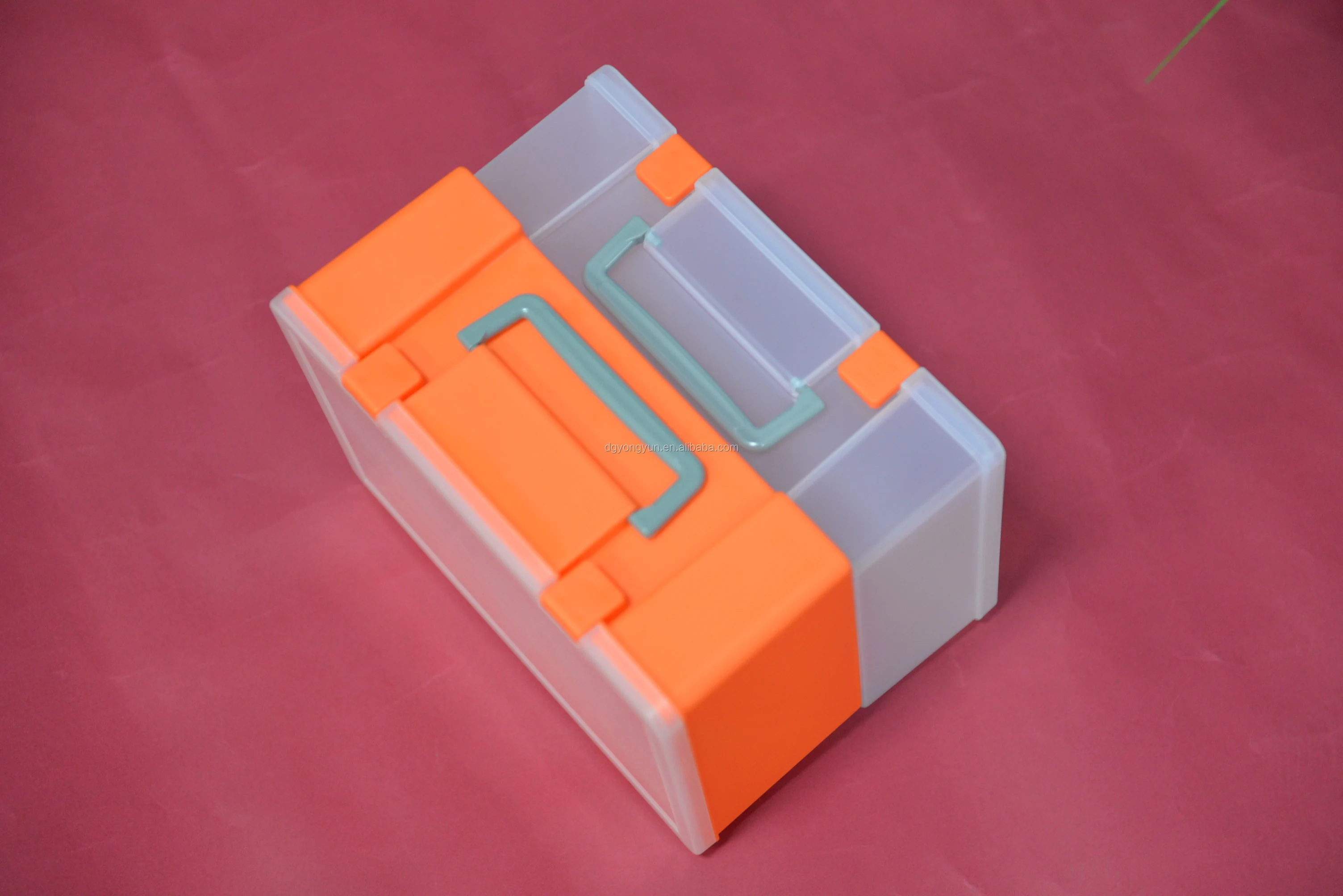 Wholesale high capacity plastic storage box organizer with tray tools container