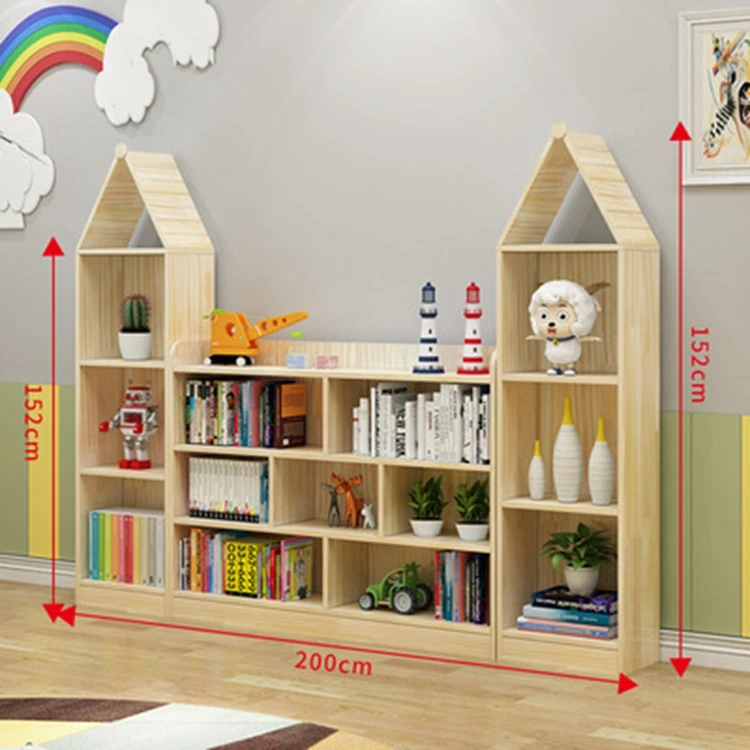 convenient space save bookcase modern solid wood child book rack bookshelf