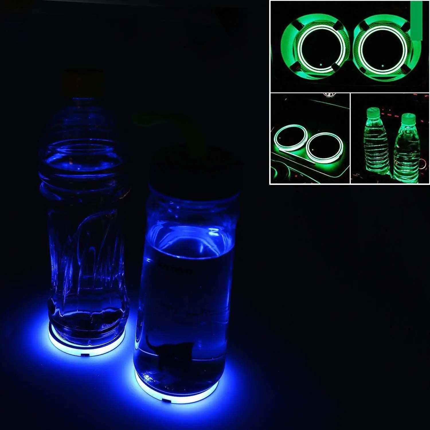 LED Car Cup Holder Lights 7 Colors  USB Charging Mat Auto Sport Luminescent Cup Pad LED Interior Atmosphere Lamp  for BMW
